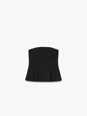 Zara Black Strapless Peplum Top